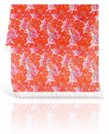 Палантин Женский S40-LOTUS.GARDEN/RED